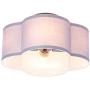VILUXY Semi-Flush Mount Ceiling Light Fixture Gray Fabric Drum Shade Black Brush Paint Finish for Bedroom, Dining Room, Corridor, Living Room 13.77'' 4-Light