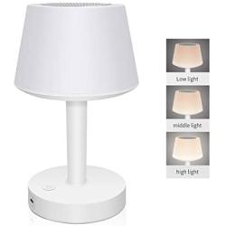 EVISTA Night Light Bluetooth Speaker Lamp - Touch Table Lamp for Bedroom Bluetooth Nightlight Speaker Dimmable Lighting + 7 Color Lights