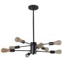 Dellemade XD00859 Sputnik Chandelier 8-Light Vintage Pendant Light for Dining Room,Living Room,Kitchen,Office,Café,Restaurant,Black