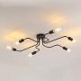 RUXUE Modern Ceiling Light 6 Heads Retro Metal Chandeliers Light Fixtures for Kitchen Bedroom (6-Heads Black)