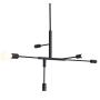 BOKT Mid Century 5 Light Adjustable Chandelier Pendant Black Sputnik Chandelier Rustic Ceiling Light Flush Mount for Kitchen Dining Room Hallway Foyer with G80 LED Bulbs… (Black)