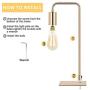 HAITRAL Modern Table Lamps - Bedside Desk Lamps for Bedroom, Living Room, Office, Gold (Witouth Bulb)