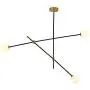 Miduxiy Sputnik Chandelier 3 Lights Mid-Century Black Pendant Lighting Modern Hanging Light Fixtures for Bedroom Kitchen Dining Room Living Room