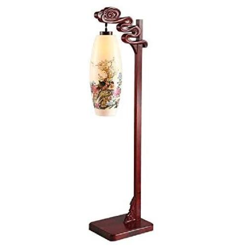 Zytyeu Floor lamp for Living Room Floor Lamp Solid Wood Retro Solid Wood Club Bedroom Study Floor Lamp Vertical Lamp Chinese Ceramic Floor Lamp