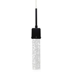 Lumxa LED Mini-Pendant Light - Modern Matte Black Hanging Mini-Pendant Light Fixture with Matte Black and Bubble Glass Led Pendant Lighting Kit for Kitchen and Dining Room(No Bulb Required)