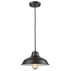 Thomas Lighting CN770141 Classic Loft 1-Light Pendant in Oil Rubbed Bronze with Black Metal Shade