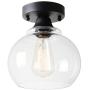 VILUXY Semi Flush Mount Ceiling Light, Industrial Clear Glass Shade Light Fixtures Ceiling for Hallway, Schoolhouse, Entryway, Kitchen, Dining Room, Laundry Room