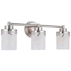 Doraimi 3 Light Frosted Glass Shade Wall Sconce Lighting with Brushed Nickel Finish, Modern Wall Light Fixture with Hollow Lamp Cup for Bath Room, Bed Room, LED Bulb(not Include)