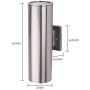 TENGXIN Outdoor Wall Sconce,Up/Down Lights,Stainless Steel 304 and Toughened Glass Material,E27,Waterproof, UL Listed