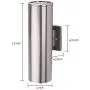 TENGXIN Outdoor Wall Sconce,Up/Down Lights,Stainless Steel 304 and Toughened Glass Material,E27,Waterproof, UL Listed