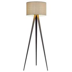 Modernluci Modern Tripod Floor Lamp - Tall Standing Tripod Lamp for Office,Bedroom,Living Room - Black Legs with Linen Shade,LED E26 Bulb Included, 59 in Height