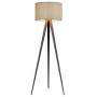 Modernluci Modern Tripod Floor Lamp - Tall Standing Tripod Lamp for Office,Bedroom,Living Room - Black Legs with Linen Shade,LED E26 Bulb Included, 59 in Height