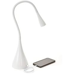 Newhouse Lighting NHGS-LED-WH Gooseneck LED Desk Lamp, USB Charging, Touch Dimming, White