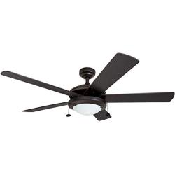 Prominence Home 80099-01 Bolivar LED Ceiling Fan, Modern Farmhouse, 52” Dual-Finish Blades, Espresso