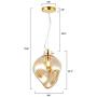Light Society Bette Pendant Light, Mercury Glass with Brass Finish, Contemporary Mid Century Modern Style Lighting Fixture, Amber