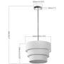 13.5” Modern 1-Light Drum Pendant Chandelier, Linen Fabric Shade, Hanging Pendant Light Fixture, Adjustable Height, Brushed Nickel Finish, for Dining Room