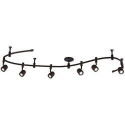 Catalina Lighting 21903-000 Transitional 6 Integrated LED Flex Track Ceiling Light, Bulbs Included, 96'', Bronze