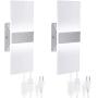 Modern Wall Sconce Plug in 15W, Set of 2 Wall Sconces Plug in Cool White, Acrylic Material Wall Mounted Wall Lights sconces Wall Lighting with 170cm Plug in Cord and On/Off Switch