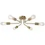 TULUCE Mid Century Modern Ceiling Lighting Industrial Semi Flush Mount Light Fixture Brushed Brass 6 Light Sputnik Chandelier for Kitchen Dining Room Bedroom Living Room Foyer
