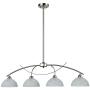 Dazhuan Contemporary Alabaster Frosted Glass Pendant Light Kitchen Island Chandelier Hanging Ceiling Lighting Fixture, Brushed Nickel, 4-Shade