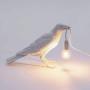 Awolf Crow Bird Nordic Table Lamp/Wall Lamp,LED Modern Art Deco Bedside Decor Table Lamps/Wall Lamp for Living Room Resin Standing Bird Lighting for Bedroom, Office, College Dorm,Right Black Wall (A)