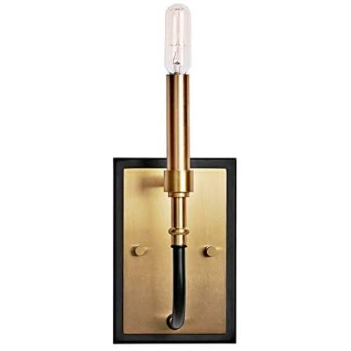 MOTINI 1-Light Gold Wall Sconces Black and Brushed Brass Finish Single Vanity Light for Bathroom, Bedroom, Kitchen, Living Room Fixture Wall Lighting, E12 Candelabra Sconces