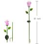 Joyathome Outdoor Solar Garden Stake Lights, 2 Pack Solar Powered Stake Lights with Pink Glass Lily Flower,Warm White LED Solar Metal Landscape Decorative Lights for Patio,Yard Decoration