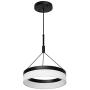 Modern Black LED Chandelier with Hanging Pendant Lighting Ceiling Light Fixtures for Living Room Dining Room Kitchen Island Bedroom (11.8 Inches) - Cool Light, 6000 K, 20W, 2400lms