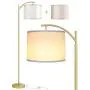 Rottogoon Floor Lamp for Living Room, LED Standing Lamp with 2 Lamp Shades Tall Industrial Floor Lamp Reading for Bedroom, Office, Study Room (9W LED Bulb, Beige & White Shades Included) -Gold Rottogoon Floor Lamp for Living Room, LED Standing Lamp with 2 Lamp Shades Tall Industrial Floor Lamp Reading for Bedroom, Office, Study Room (9W LED Bulb, Beige & White Shades Included) -Gold