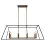 48'' Wide 8-Light Open Frame Industrial Style Rectangular Bronze Linear Chandelier Ceiling Lamp Dining Room
