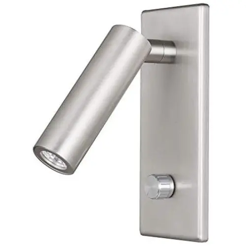 Agese Recessed Wall Mounted Reading Light Sconces Lamp Wall Light Physical Dimmer Switch On/Off/Dimmable Osram LED 4.5W Warm White 3000K Input 110-240V AC Hardwired Embedded Not Cord (Nickel WL200) Agese Recessed Wall Mounted Reading Light Sconces Lamp Wall Light Physical Dimmer Switch On/Off/Dimmable Osram LED 4.5W Warm White 3000K Input 110-240V AC Hardwired Embedded Not Cord (Nickel WL200)