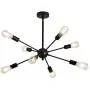 8-Lights Sputnik Chandeliers，Modern Ceiling Light Fixture，Black Chandelier for Living Room Kitchen Island Dining Room Bedroom Farmhouse