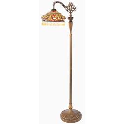 River of Goods 60-Inch Tiffany Style Stained Glass Parisian Side Arm Floor Lamp