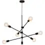 Sputnik Chandelier 6 Lights,Black Pendant Light Fixture,Industrial Modern Ceiling Lighting for Dining Room Kitchen Island Bedroom Hallway