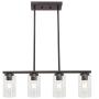 TODOLUZ 4 Light Farmhouse Chandeliers Clear Glass Shade Modern Hanging Pendant Light Fixture for Kitchen Dining Rooms Study Bar