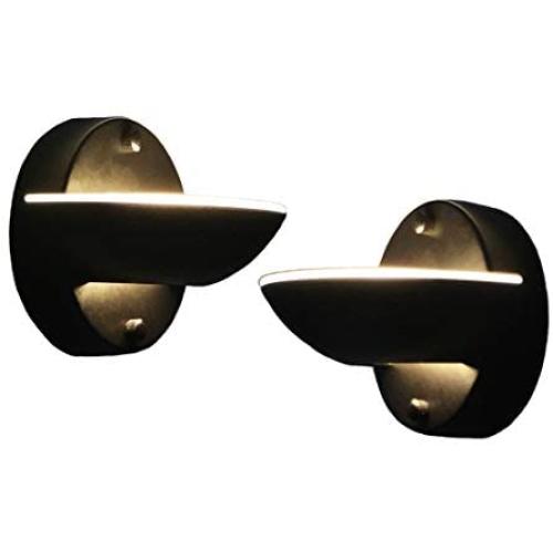 YIFONTIN LED Wall Lamp Sconces 7.5W 3000K Warm Light Dimmable Two-Piece Wall Lamp Set for Hallway Staircase Garage Bedroom Living Room, Matt Black.