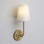 Pathson Rustic Wall Sconce with Fabric Shade, Modern Vintage Wall Mounted Lamp 1-Light Fixture Suitable for Bedroom Living Room, Antique Brass Finish 2-Pack (Antique)