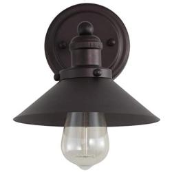 JONATHAN Y JYL7426A July 7.75'' 1 Metal Shade Wall Sconce for Bedroom Livingroom Bathroom, Contemporary Transitional, Bulb Included Vanity Lighting, Oil Rubbed Bronze