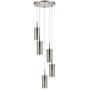 Effimero 5 Light Fixture Multi Pendant Lighting | Brushed Nickel Cluster Chandeliers for Dining Rooms, Polished Smoked Glass Shade LL-C45-SMK-1BN