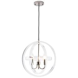 Contemporary Pendant Light Fixture 3-Light with Rotatable Acrylic Circles Modern Round Chandelier Adjustable Pendant Lights for Kitchen, Dining Room, Living Room, Entryway, Farmhouse Nickel Finish