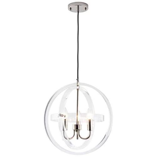 Contemporary Pendant Light Fixture 3-Light with Rotatable Acrylic Circles Modern Round Chandelier Adjustable Pendant Lights for Kitchen, Dining Room, Living Room, Entryway, Farmhouse Nickel Finish