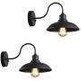 Giluta 2 Pack Industrial Wall Sconce Light Rustic Vintage Wall Lighting Fixture with Metal Shade Indoor Antique Edison Wall lamp for Living Room Bedroom Bathroom Farmhouse
