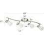 NOMA LED Track Lighting | Adjustable Ceiling Light Fixture | Perfect for Kitchen, Hallway, Living Room & Bedroom | White Wiped Glass & Matte Nickel Finish, 4-Light