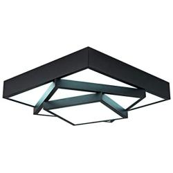 Modern Black Ceiling Lighting Fixture, 30W Flush Mount Black 6500K (Cool White) Square Classic Modern Metal LED Square Ceiling Lamp for Living Room Kitchen Dining Room