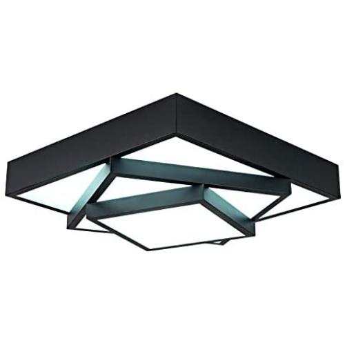 Modern Black Ceiling Lighting Fixture, 30W Flush Mount Black 6500K (Cool White) Square Classic Modern Metal LED Square Ceiling Lamp for Living Room Kitchen Dining Room Modern Black Ceiling Lighting Fixture, 30W Flush Mount Black 6500K (Cool White) Square Classic Modern Metal LED Square Ceiling Lamp for Living Room Kitchen Dining Room