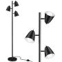 QiMH Floor Lamps for Living Room,65''Tall Reading Standing Lamp with Adjustable Arms, Modern Floor Lamps for Bedrooms with 3 Light Bulbs (Black)