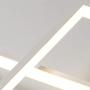 Leniure White Square LED Light Ceiling Lamp Chandelier Lighting Fixture 35'' Wide 22'' Deep 3'' High, Warm White 3000K