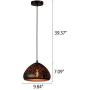 LITFAD Starry Sky Shade Pendant Light 9.84'' Industrial Style Weathered Iron Shade Single Mushroom Shape Pendant Lamp Mounted Ceiling Light with Adjustable Chain for Dining Room Restaurant Bar - C