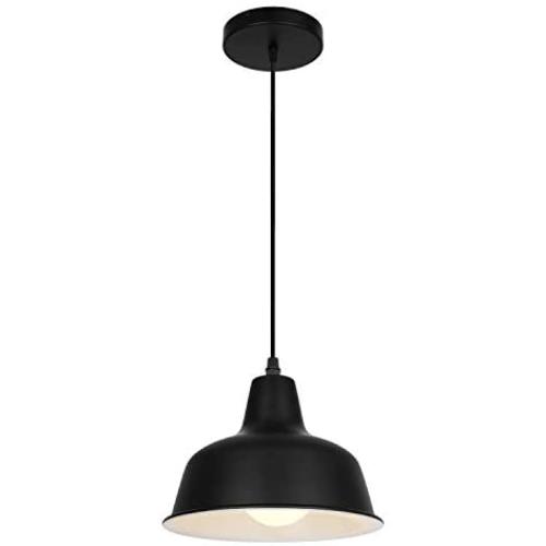 Black Industrial Pendant Lights Vintage Farmhouse Hanging Ceiling Light Fixtures for Kitchen Island Dinning Room Bedroom Living Room Foyer (One Pack)