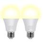 Motion Sensor Light Bulbs, Aukora 12W (100-Watt Equivalent) E26 Motion Activated Dusk to Dawn Security Light Bulb Outdoor/Indoor for Front Door Porch Garage Basement Hallway Closet(Warm White 2 Pack)